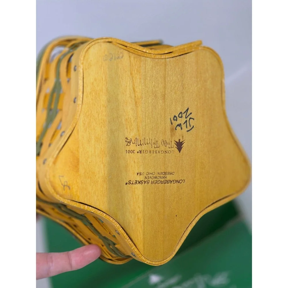 VTG Longaberger 2001 Twinkle Twinkle‎ Star Basket Tree Trimming Collection Green